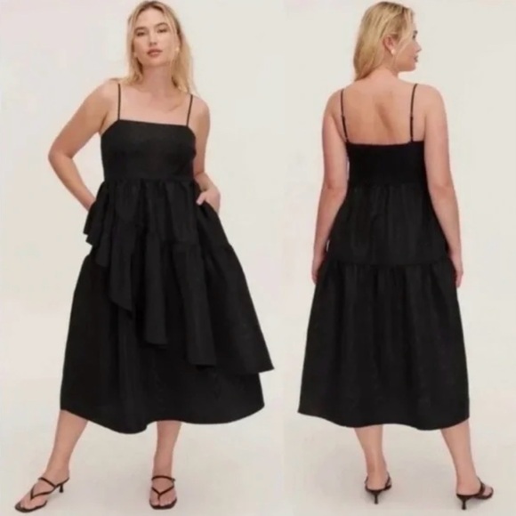 kate spade Dresses & Skirts - Kate Spade X Target Black Tiered Ruffle Asymmetrical Midi Dress XXS or XL | NWT